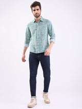 Men Shirt Green Slim Fit