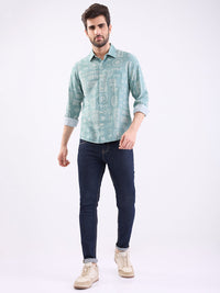 Men Shirt Green Slim Fit