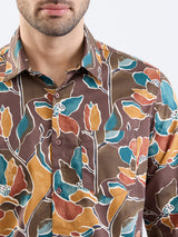 Men Shirt Brown Slim Fit