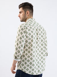 Men Shirt Beige Slim Fit