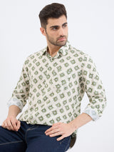 Men Shirt Beige Slim Fit