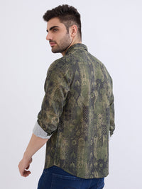 Men Shirt Green Slim Fit