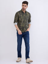 Men Shirt Green Slim Fit