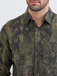 Men Shirt Green Slim Fit