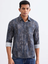 Men Shirt Blue Slim Fit