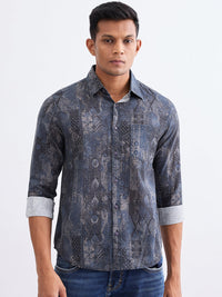 Men Shirt Blue Slim Fit