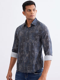 Men Shirt Blue Slim Fit