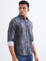 Men Shirt Blue Slim Fit