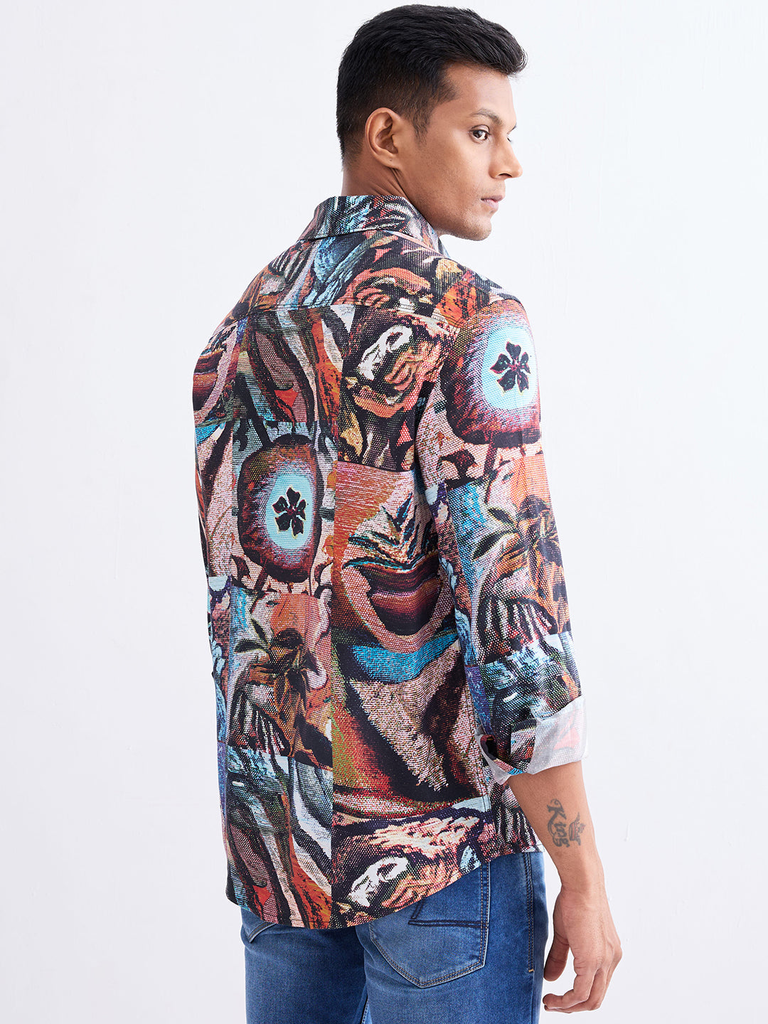 Spykar Brick Red Slim Fit Casual Shirts For Men