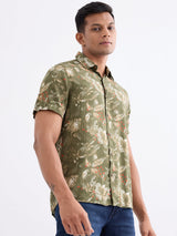 Men Shirt Green Slim Fit