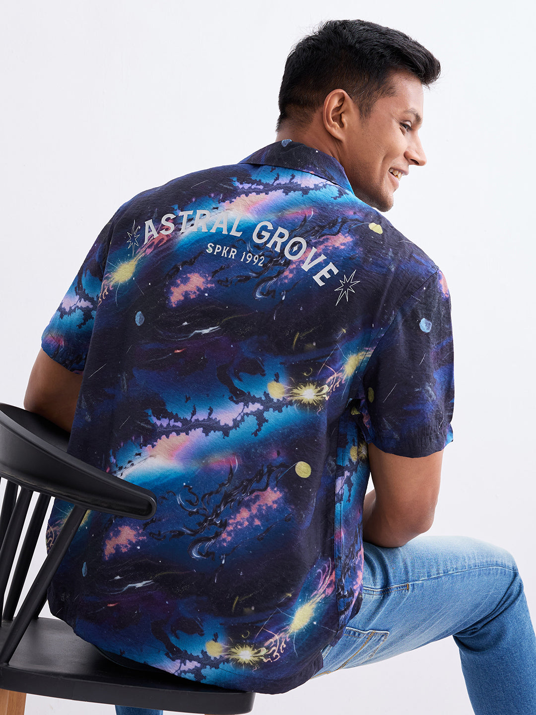 Spykar Indigo Blue Relaxed Fit Casual Shirts For Men