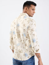 Men Shirt Beige Slim Fit