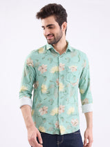 Men Shirt Green Slim Fit
