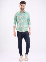 Men Shirt Green Slim Fit