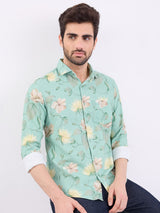 Men Shirt Green Slim Fit