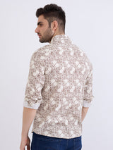 Men Shirt Beige Slim Fit