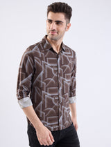 Men Shirt Brown Slim Fit