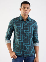 Men Shirt Green Slim Fit