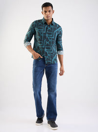Men Shirt Green Slim Fit