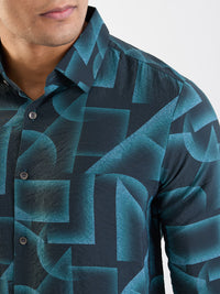 Men Shirt Green Slim Fit