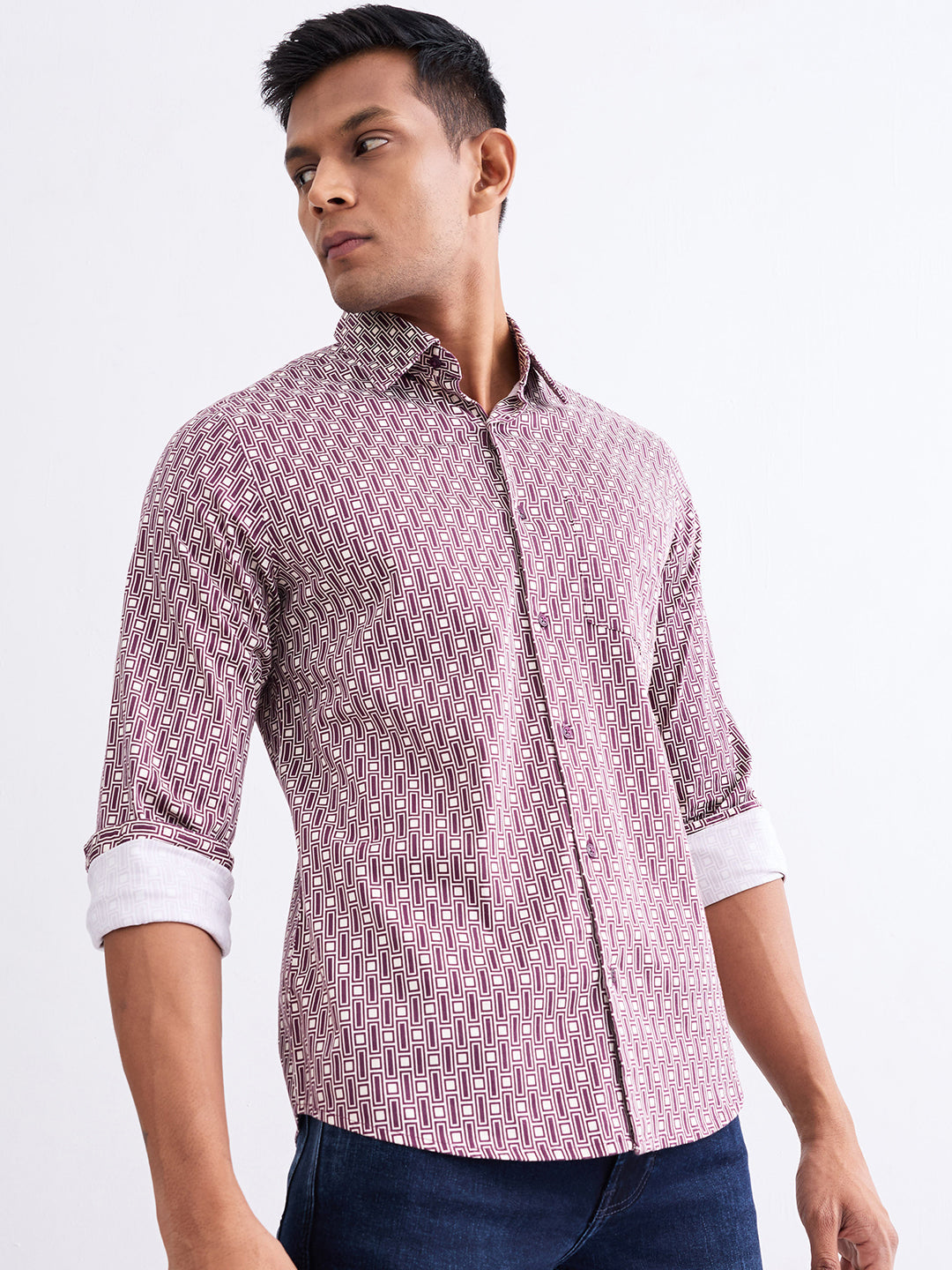 Men Shirt Red Slim Fit