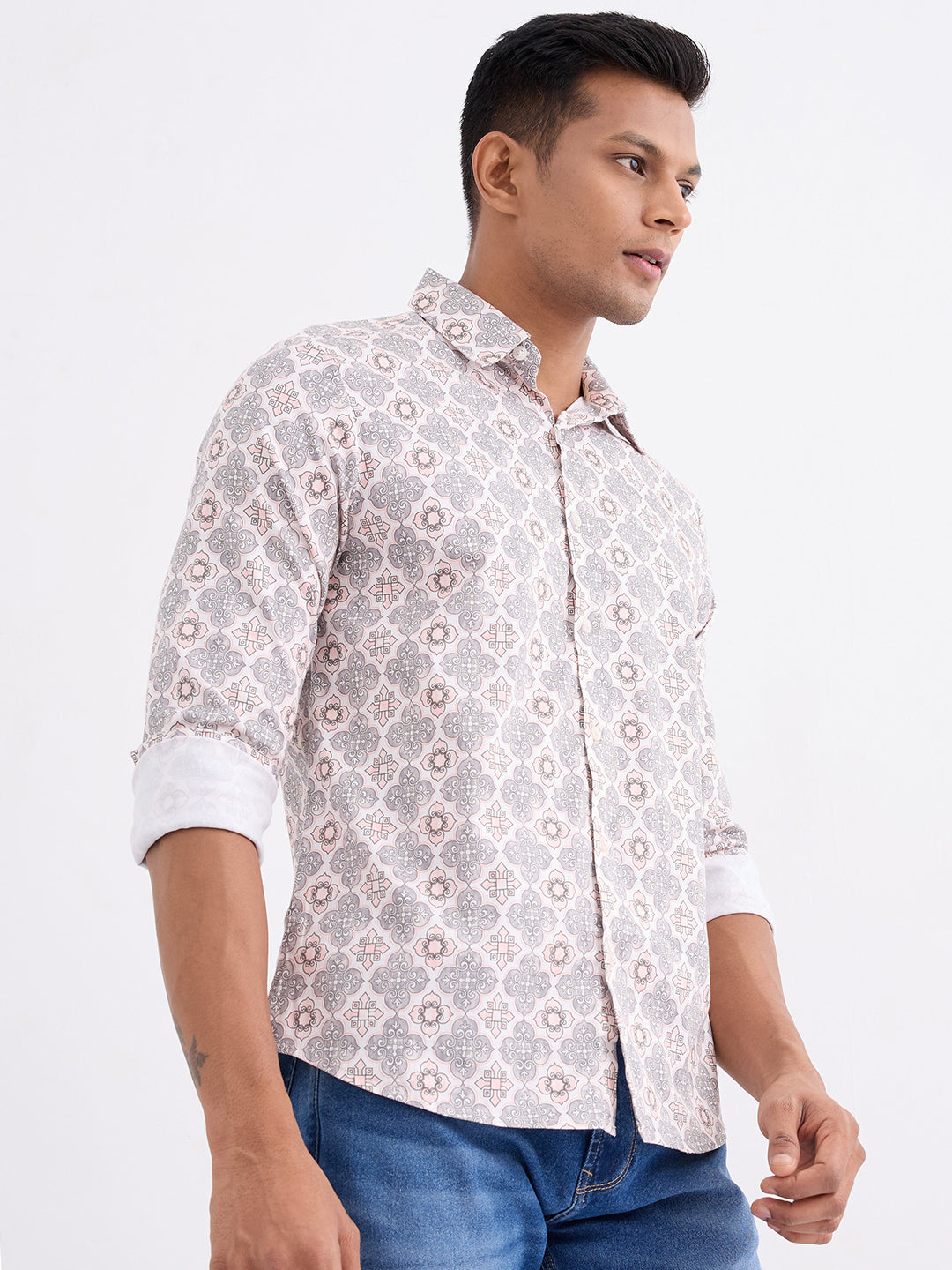 Men Shirt Pink Slim Fit