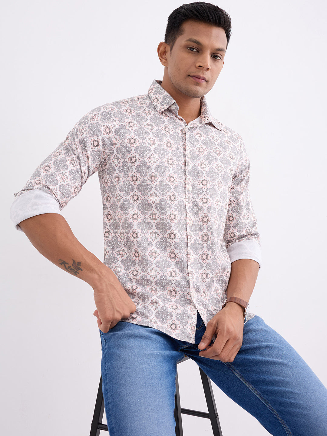 Men Shirt Pink Slim Fit