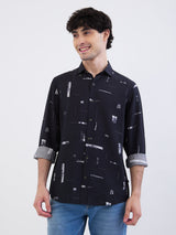 Men Shirt Black Slim Fit