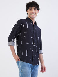 Men Shirt Black Slim Fit