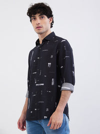 Men Shirt Black Slim Fit