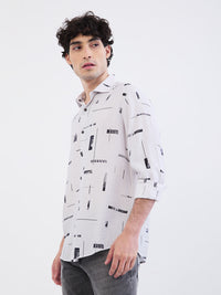 Men Shirt Grey Slim Fit