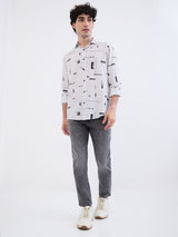 Men Shirt Grey Slim Fit