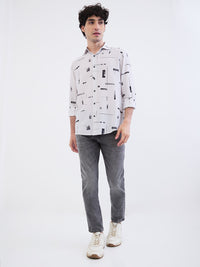 Men Shirt Grey Slim Fit