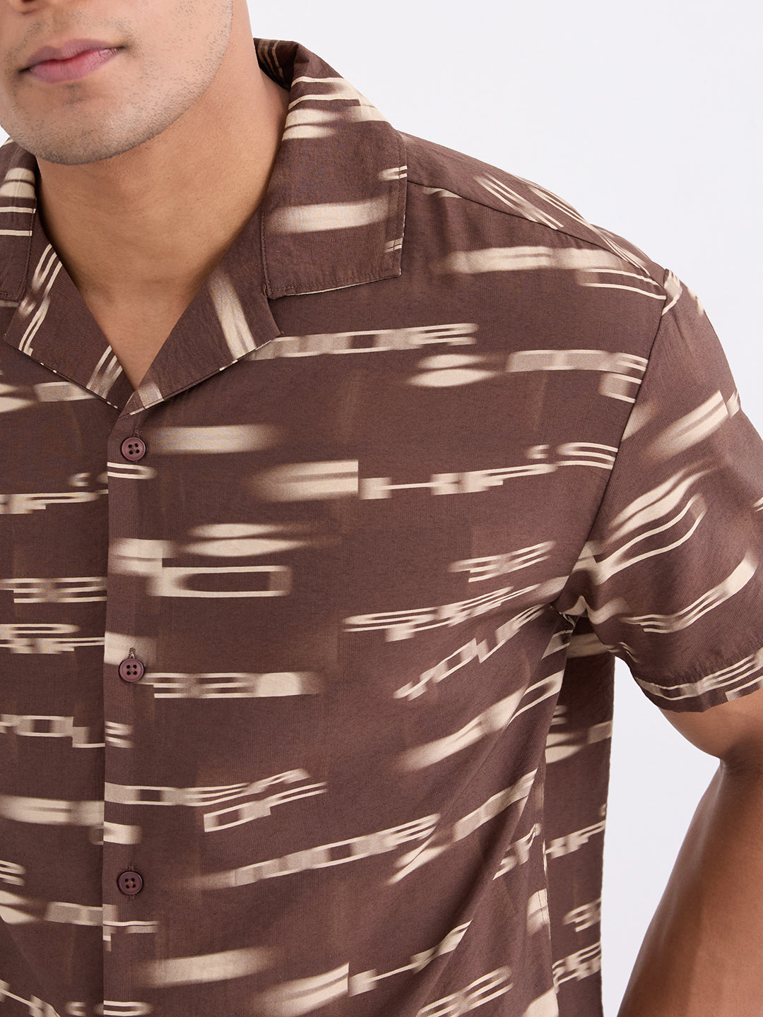 Spykar Bison Brown Relaxed Fit Casual Shirts For Men