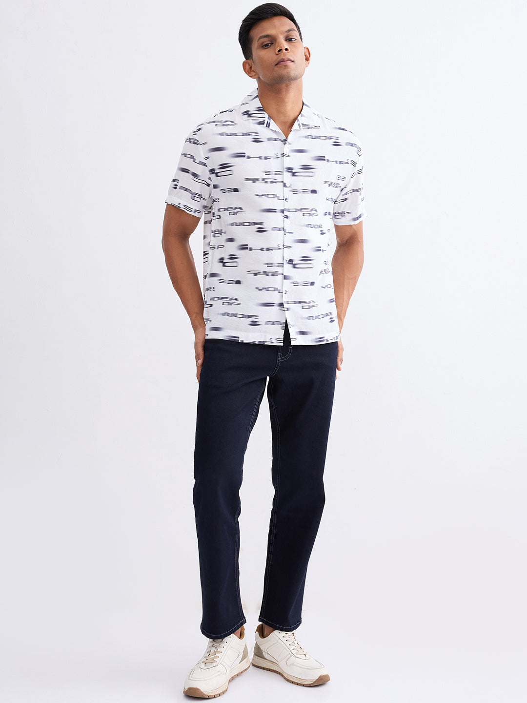 Spykar White Relaxed Fit Casual Shirts For Men
