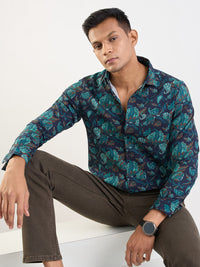 Men Shirt Blue Slim Fit