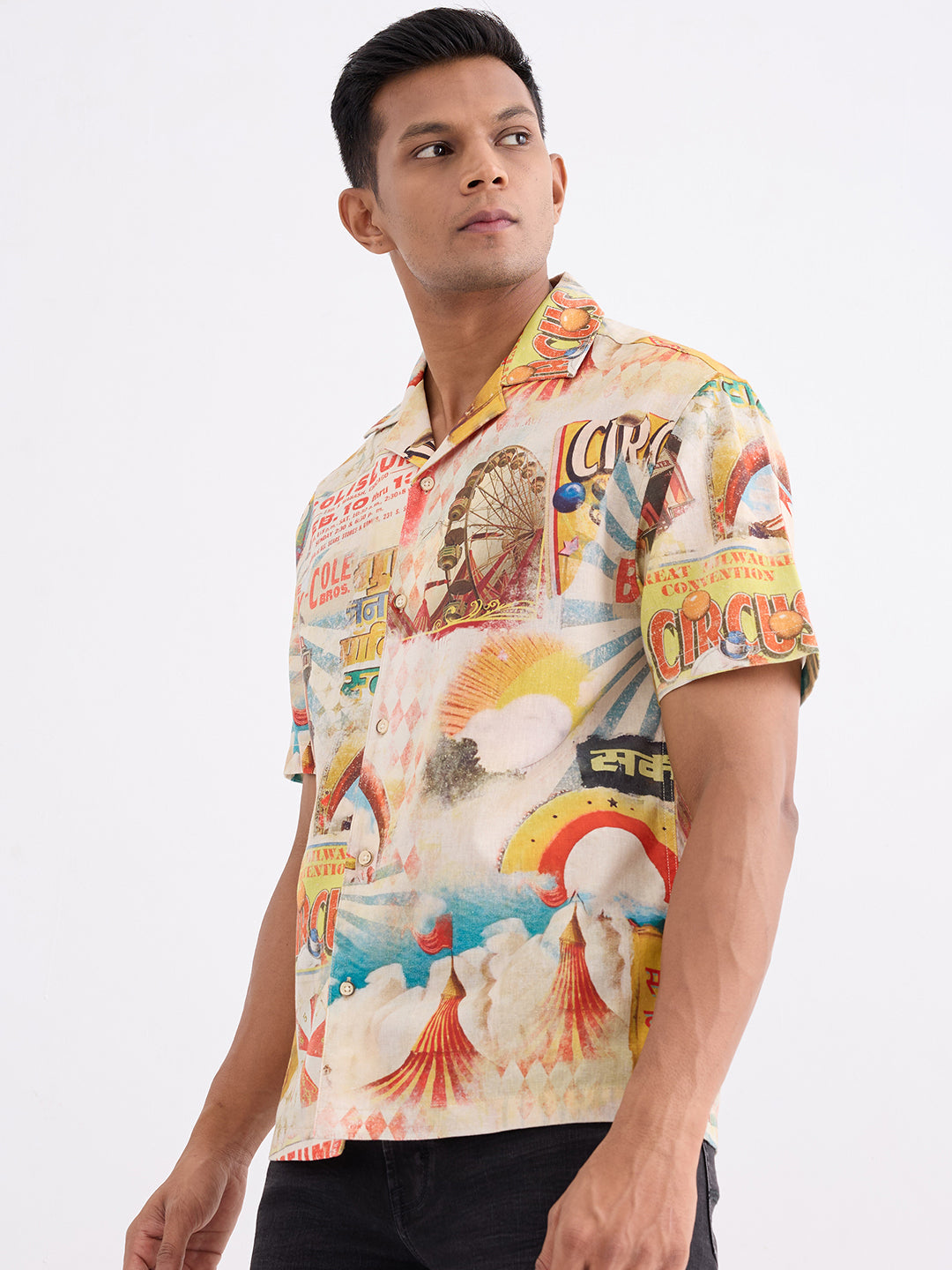 Spykar Amber Yellow Relaxed Fit Casual Shirts For Men