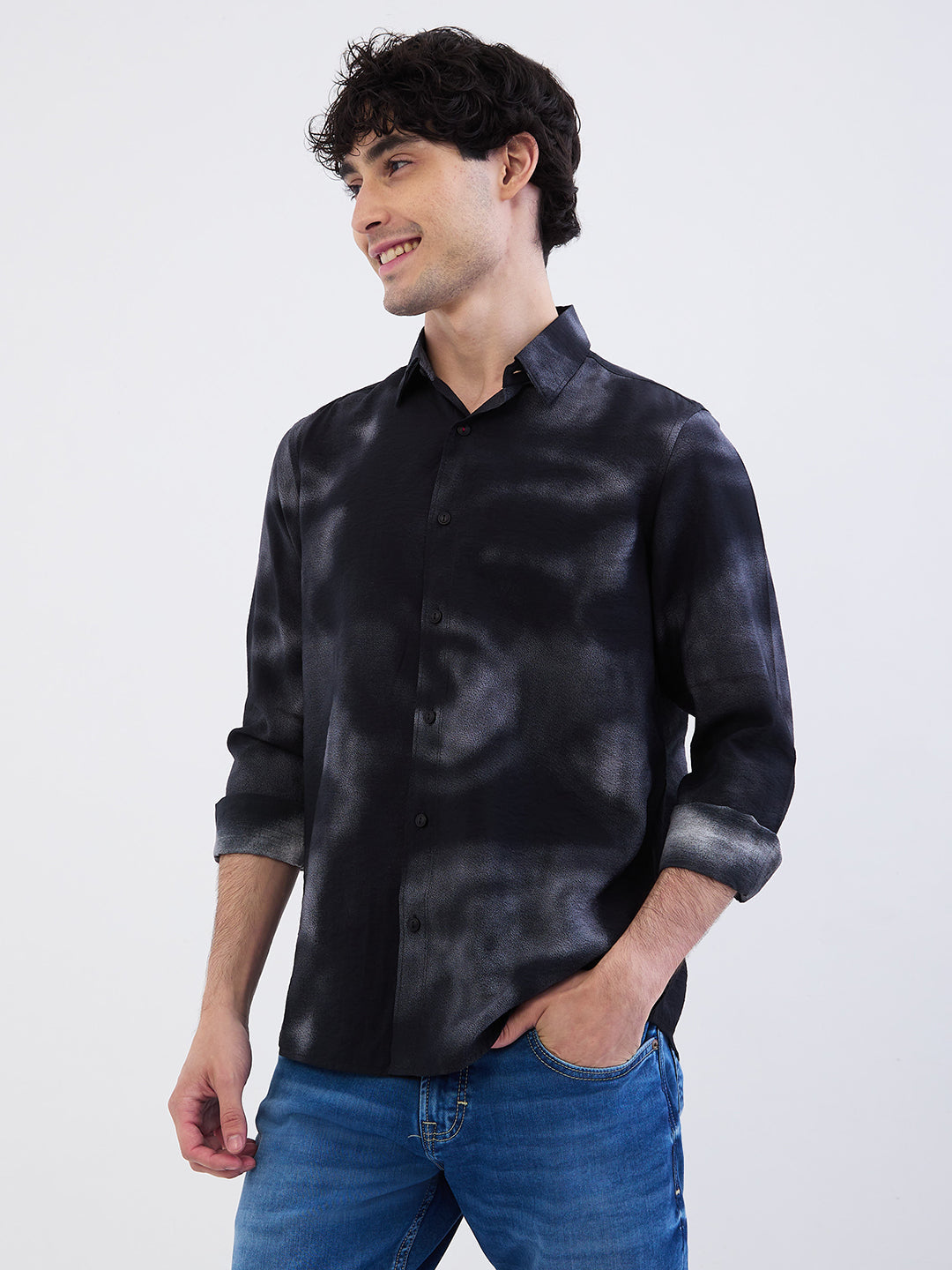 Men Shirt Black Slim Fit