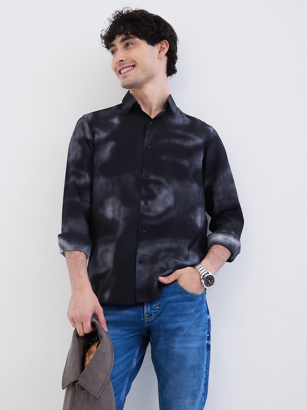 Men Shirt Black Slim Fit