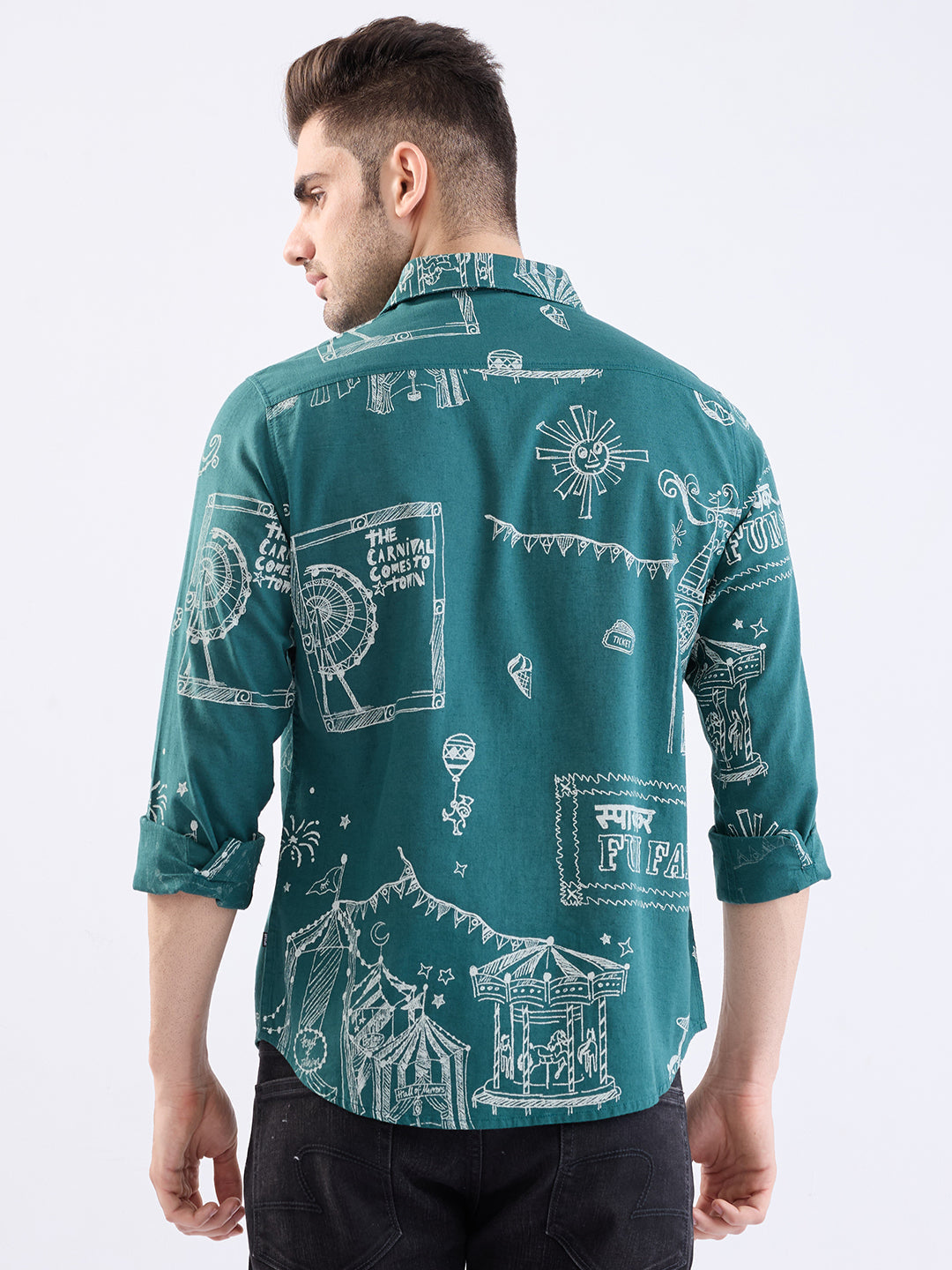 Men Shirt Green Slim Fit