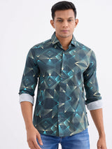 Men Shirt Green Slim Fit