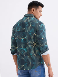 Men Shirt Green Slim Fit