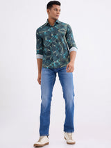 Men Shirt Green Slim Fit