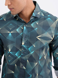 Men Shirt Green Slim Fit