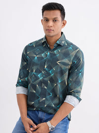 Men Shirt Green Slim Fit