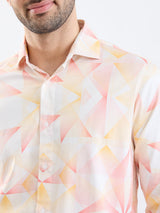 Men Shirt Beige Slim Fit