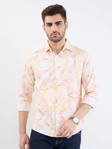 Men Shirt Beige Slim Fit