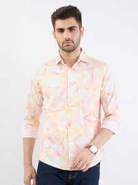 Men Shirt Beige Slim Fit