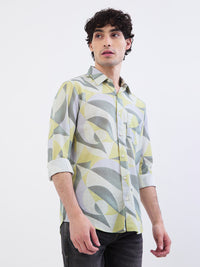 Men Shirt Beige Slim Fit