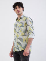 Men Shirt Beige Slim Fit